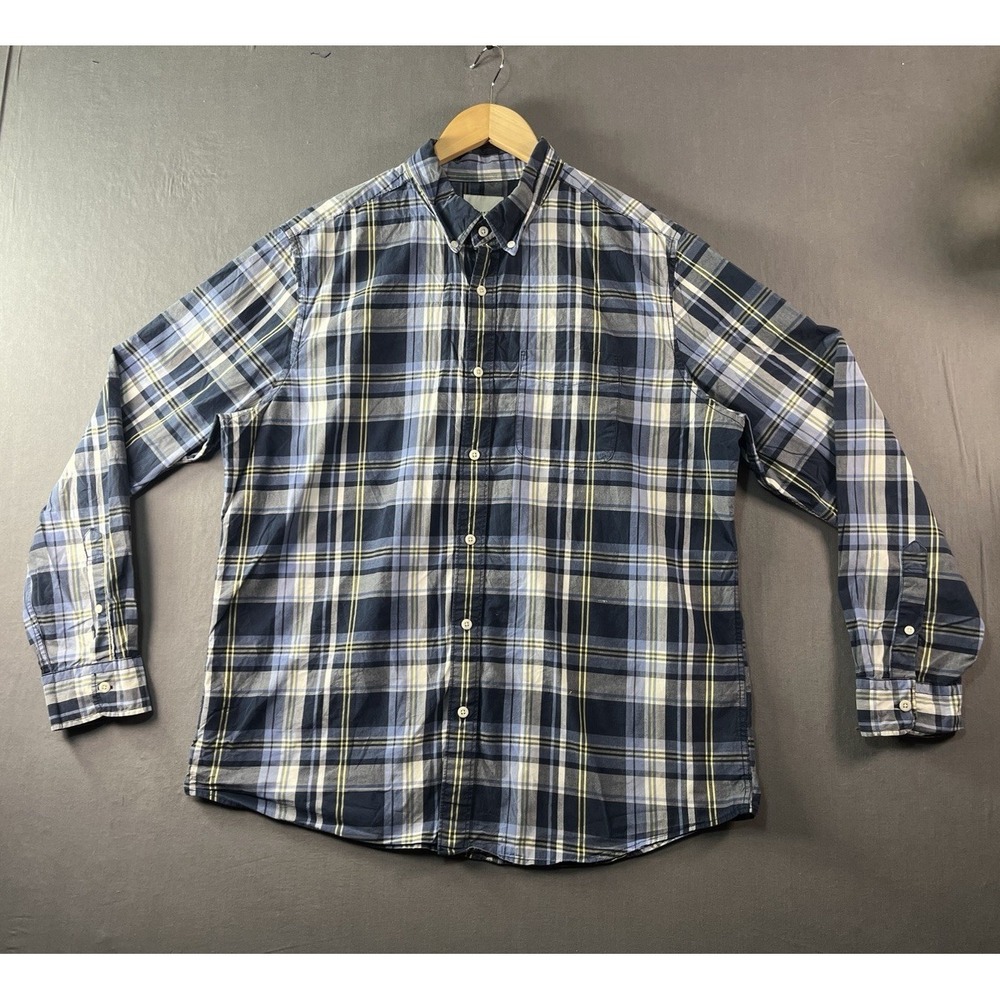 American Eagle Outfitters Mens Plaid Shirt Blue Size XL Long Sleeve